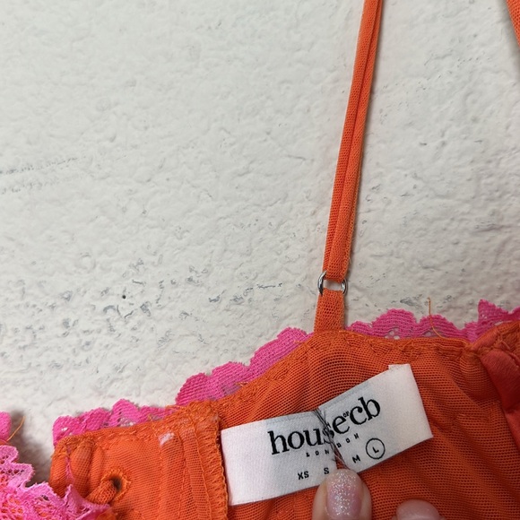 HOUSE OF CB 'Aiza' Flame Orange Maxi Dress NWOT size L - Picture 6 of 16